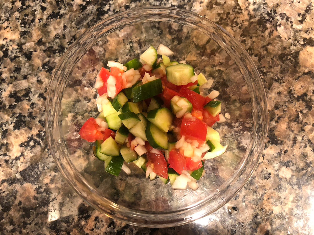 「ずぼらさんでも作れるペルシャ(イラン)風料理-シラーズサラダ」1-3