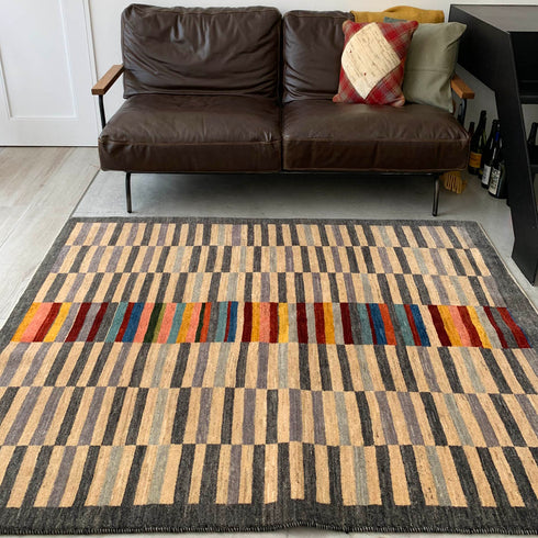 ギャッベ絨毯「虹のすきま」10001946【194×146】