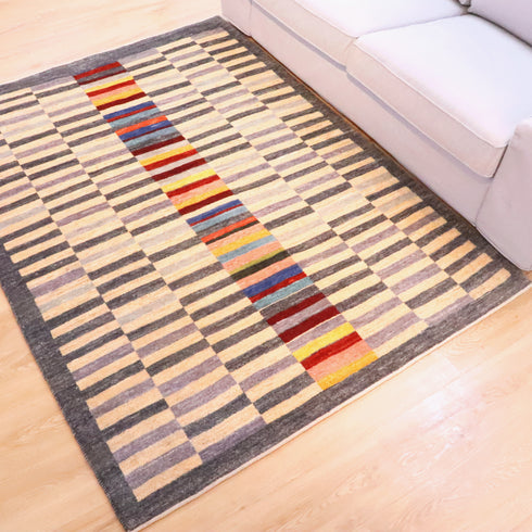 ギャッベ絨毯「虹のすきま」10001946【194×146】