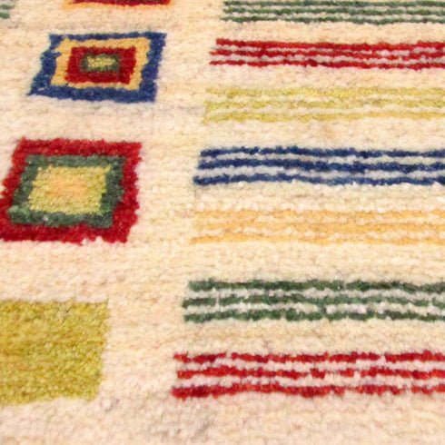 ギャッベ絨毯「レインボーカラーの文様」10009584【139×95】