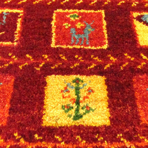 ギャッベ絨毯「細かい文様がたくさん」10027776【145×107】