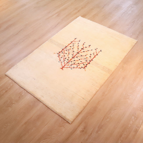 ギャッベ絨毯「ホームベースのような生命の樹」10032316【153×102】