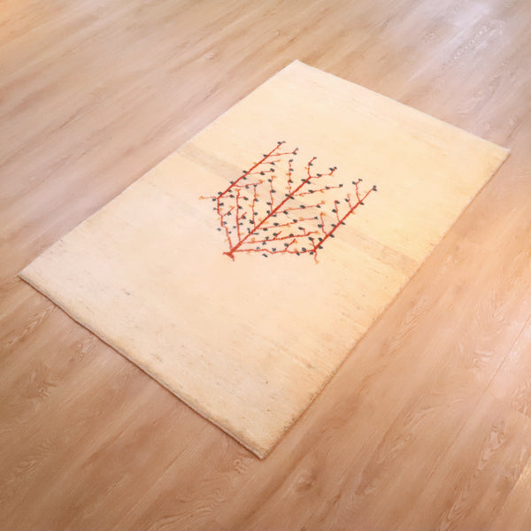 ギャッベ絨毯「ホームベースのような生命の樹」10032316【153×102】