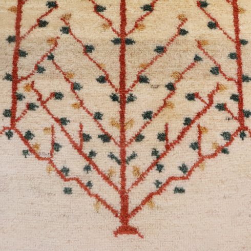 ギャッベ絨毯「ホームベースのような生命の樹」10032316【153×102】