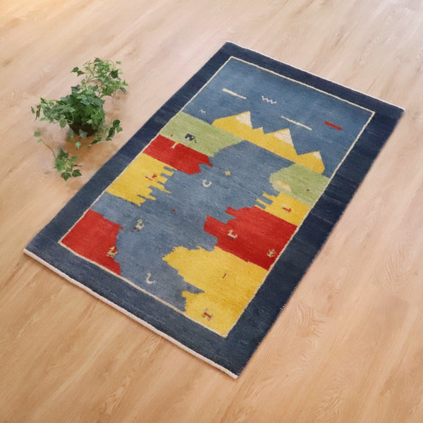 ギャッベ絨毯 「白ヤギさん」 10032446【131×83】