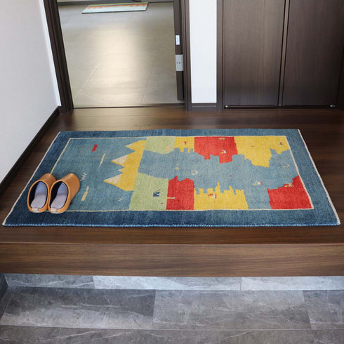 ギャッベ絨毯 「白ヤギさん」 10032446【131×83】