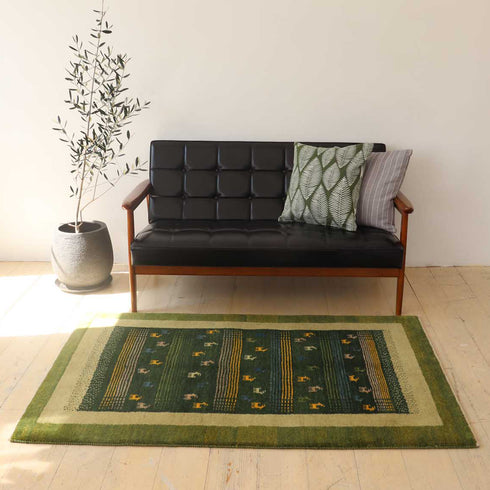 ギャッベ絨毯「羊さんのダンス?」10034127【152×100】