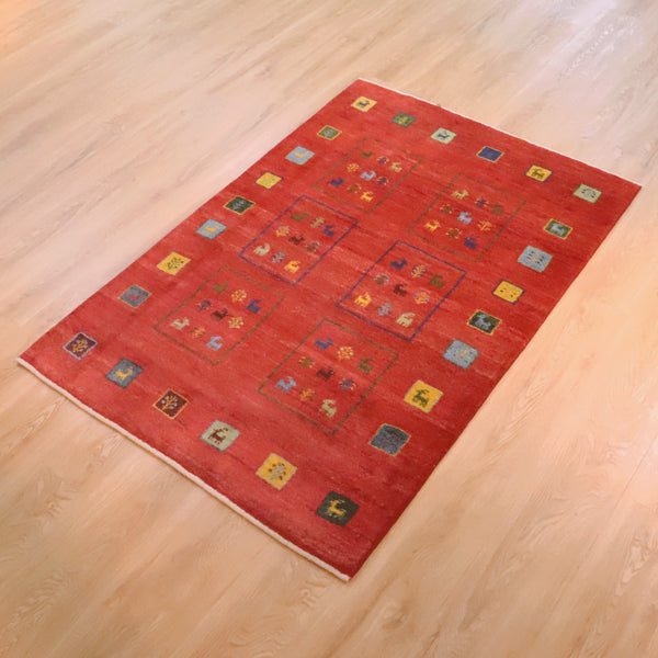 ギャッベ絨毯「羊さんの学校?」10034135【149×102】