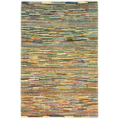 ギャッベ絨毯 「自由なボーダーデザイン」 10034885【122×81】