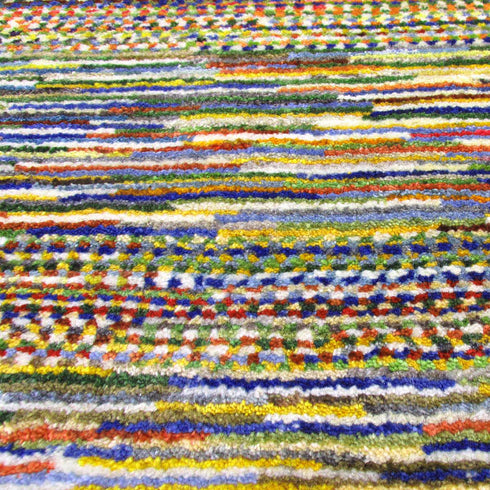 ギャッベ絨毯 「自由なボーダーデザイン」 10034885【122×81】