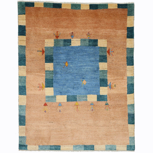 ギャッベ絨毯「熱帯魚?金魚?」10035730【188×148】