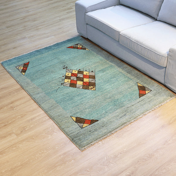 ギャッベ絨毯「空と水の色を纏ったギャッベ」10047179【177×119】