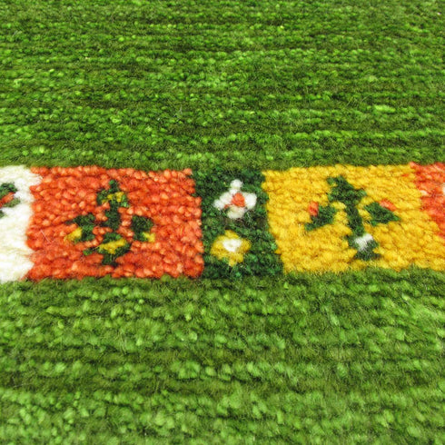 ギャッベ絨毯 「芝生と花壇」 10047233【117×84】