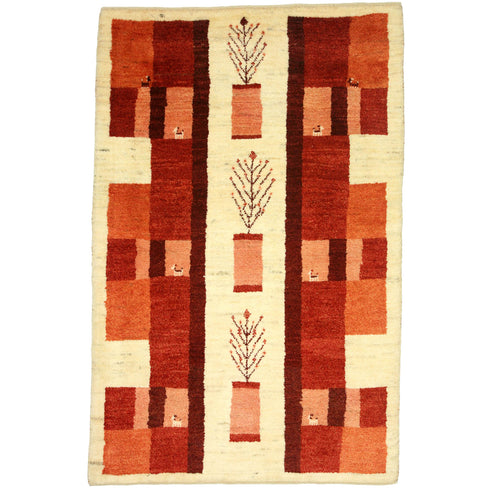 ギャッベ絨毯「羊さんのマンション?」10047380【158×103】