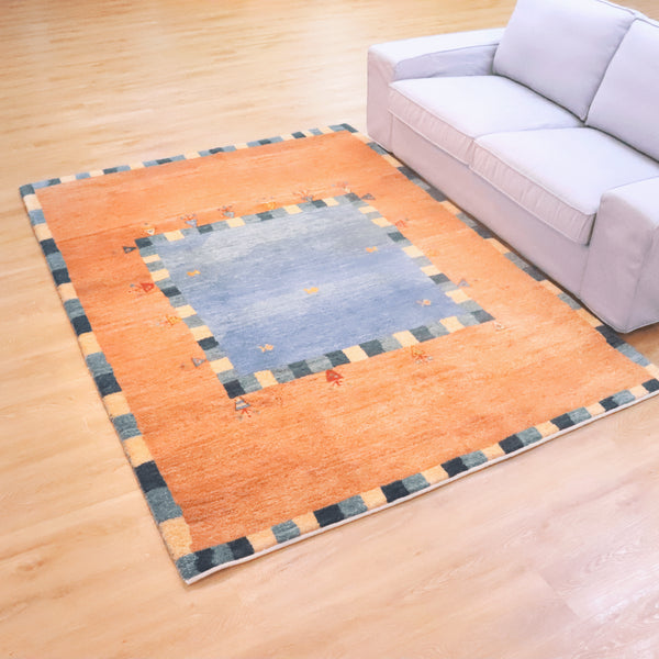 ギャッベ絨毯「涼しげに泳ぐお魚」10050315【239×171】