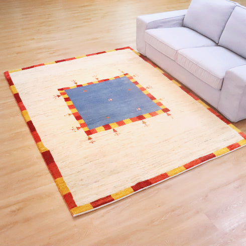 ギャッベ絨毯「金魚の水槽?」10050321【235×172】