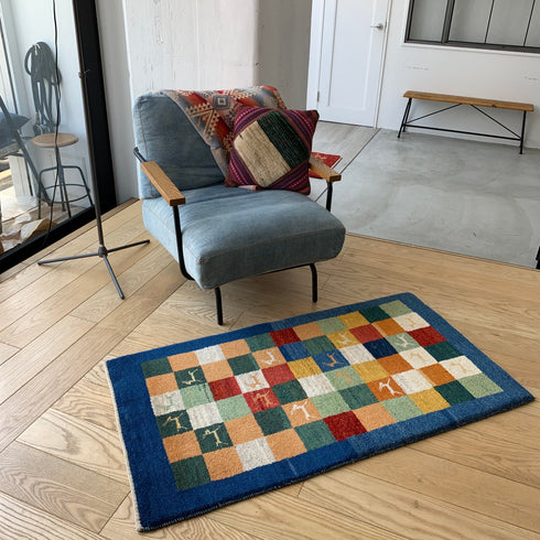 ギャッベ絨毯 「躍動感」 10052621【132×71】