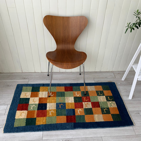 ギャッベ絨毯 「躍動感」 10052621【132×71】