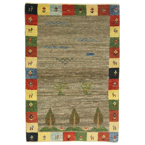 ギャッベ絨毯 「かわいい糸杉」 10053080【122×83】