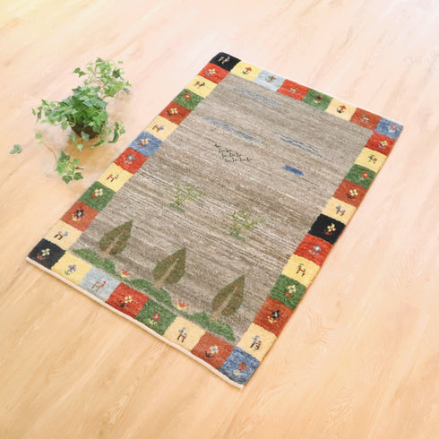 ギャッベ絨毯 「かわいい糸杉」 10053080【122×83】