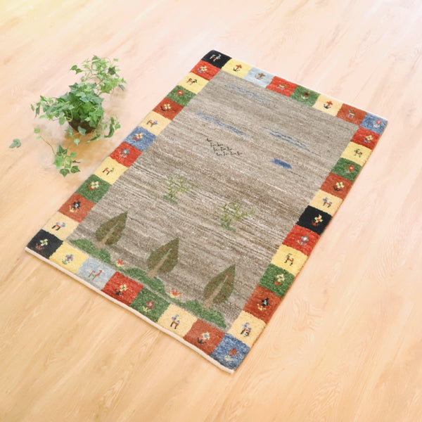 ギャッベ絨毯 「かわいい糸杉」 10053080【122×83】