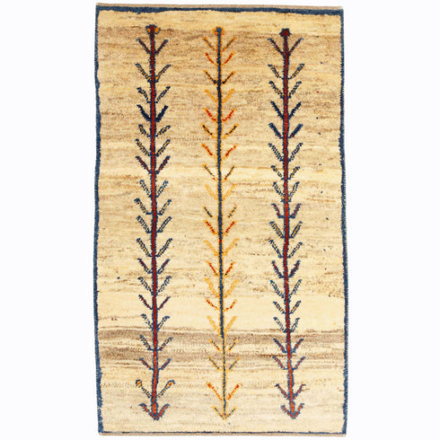 ギャッベ絨毯 「生命の樹が3本」 10053256【128×75】