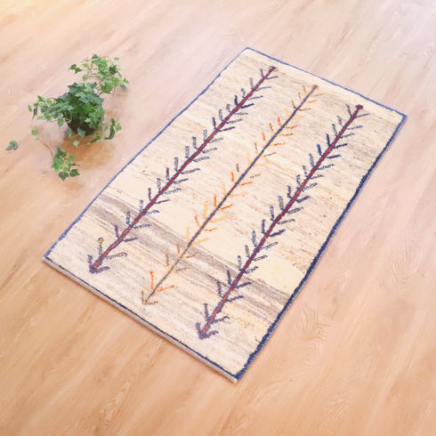 ギャッベ絨毯 「生命の樹が3本」 10053256【128×75】