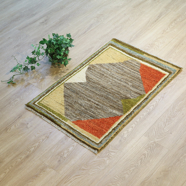 ギャッベ絨毯「大地と色彩が交差する」10061700【93×59】