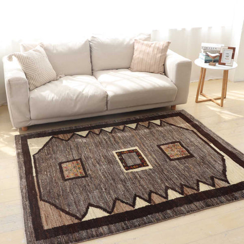 ギャッベ絨毯「ナチュラルグラデーションの生命樹」10065112【193×154】