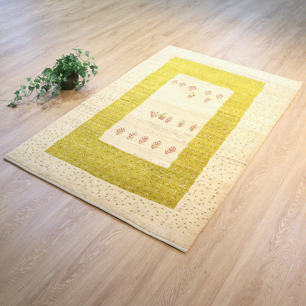 ギャッベ絨毯「お花畑」10070714【160×101】