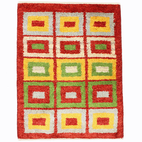 ギャッベ絨毯「水を抱く、赤の大地」10084744【72×56】