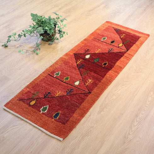 ギャッベ絨毯「秋の山道」10096200【133×44】