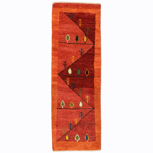 ギャッベ絨毯「秋の山道」10096200【133×44】