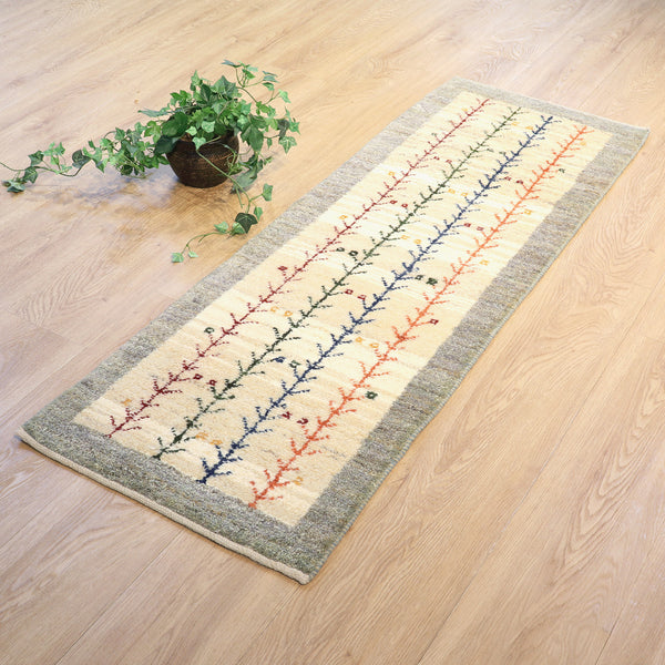 ギャッベ絨毯「カラフルな生命の樹」10096235【141×49】