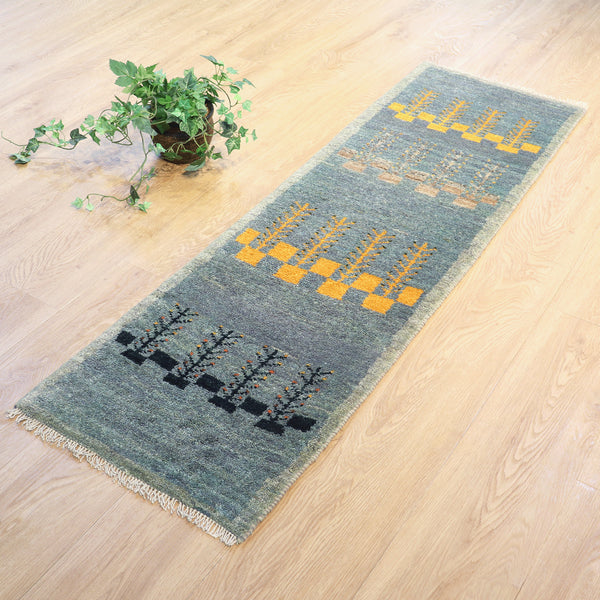 ギャッベ絨毯「青空と生命の樹」10096343【151×45】