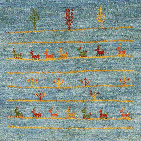 ギャッベ絨毯「羊さんの空中散歩?」10100187【237×169】