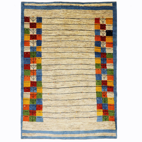 ギャッベ絨毯「虹色の四角形」10100194【237×165】