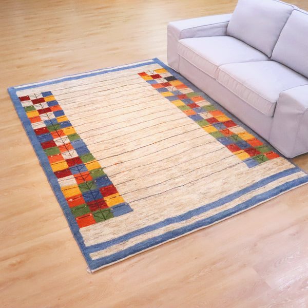 ギャッベ絨毯「虹色の四角形」10100194【237×165】