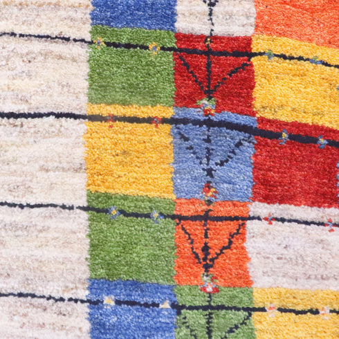 ギャッベ絨毯「虹色の四角形」10100194【237×165】