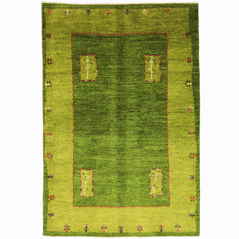 ギャッベ絨毯「春の公園」10103036【177×119】