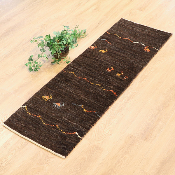 ギャッベ絨毯「ラクダさんの山登り」10104788【148×49】