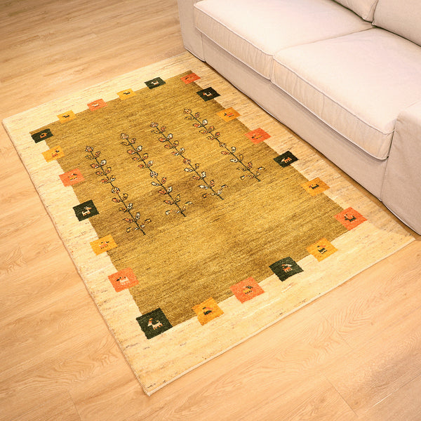 ギャッベ絨毯「生命の樹の背比べ」10108325【181×116】