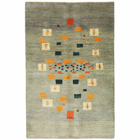 ギャッベ絨毯「四角いフロート?」10108335【176×115】