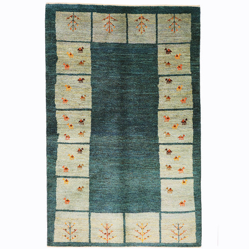 ギャッベ絨毯「ラクダさんがいっぱい」10108349【183×117】