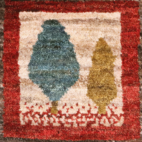 ギャッベ絨毯「生命の樹の絵画?」10110262【154×50】