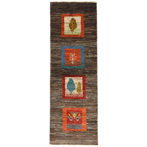 ギャッベ絨毯「生命の樹の絵画?」10110262【154×50】