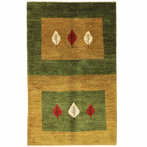 ギャッベ絨毯「ロボットが2つ?」10115331【179×112】