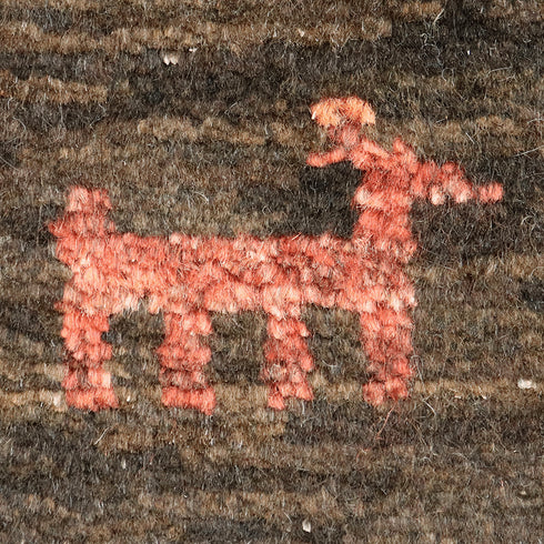 ギャッベ絨毯「四角一つに文様一つ」10116138【144×47】