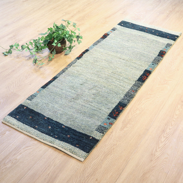 ギャッベ絨毯10118095「風と青の森」【152×53】