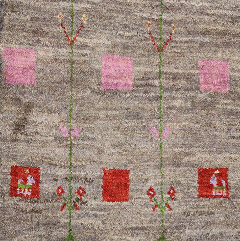 ギャッベ絨毯「穏やかな灰色の調べ」10119930【147×52】